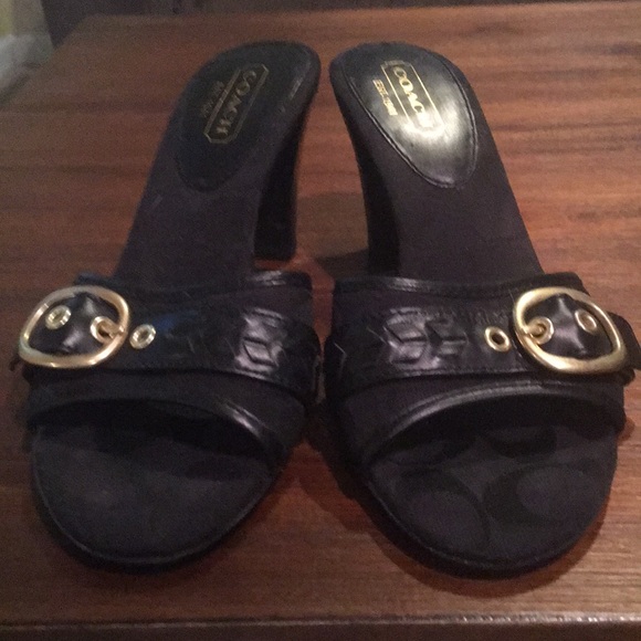 Coach black high heel sandals. - Picture 2 of 5